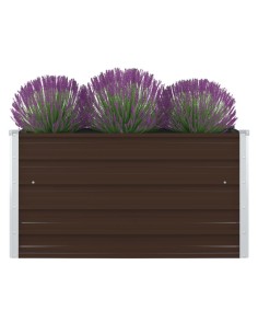 Повдигната леха, 100x100x45 см, поцинкована стомана, кафява