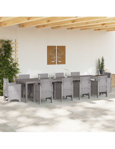 Градинска маса Светлосиво 350 x 100 x 73 см полиратан