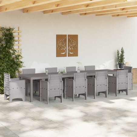 Градинска маса Светлосиво 350 x 100 x 73 см полиратан