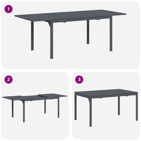 Разтеглена маса 2 pcs Антрацит 210 x 90 x 73 см Стомана