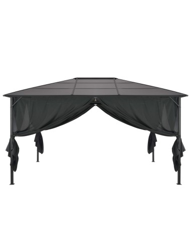 Шатра с пердета, алуминий, 4x3x2,6 м, черна