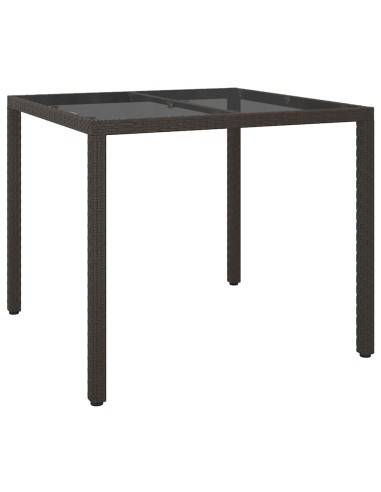 Градинска маса за хранене Кафяво 90 x 90 x 75 cm Полиратан