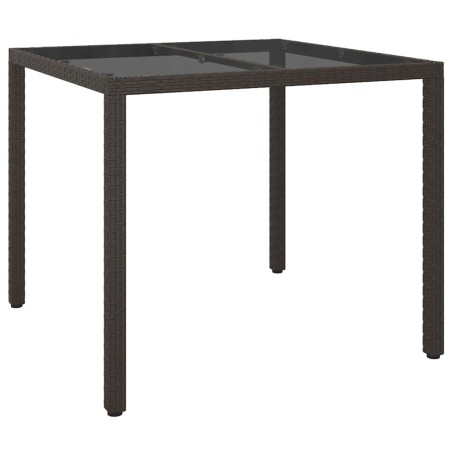 Градинска маса за хранене Кафяво 90 x 90 x 75 cm Полиратан