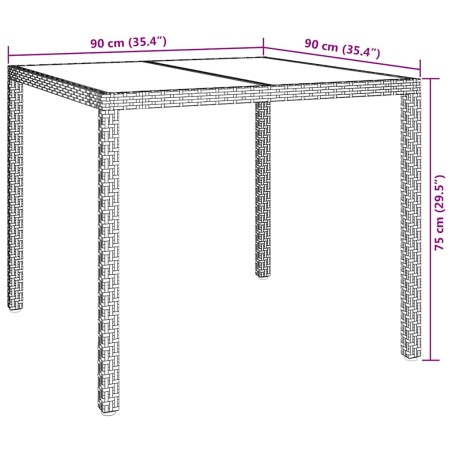 Градинска маса за хранене Кафяво 90 x 90 x 75 cm Полиратан