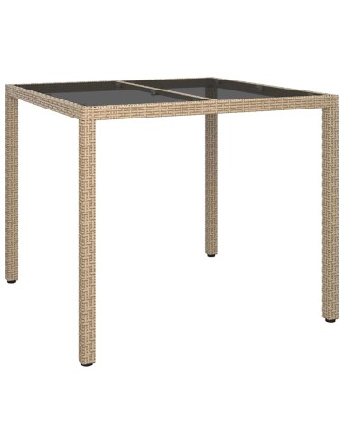 Градинска маса за хранене Бежово 90 x 90 x 75 cm Полиратан