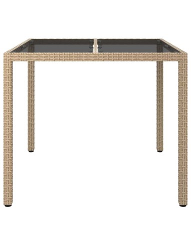Градинска маса за хранене Бежово 90 x 90 x 75 cm Полиратан