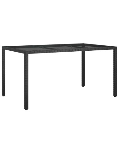Градинска маса за хранене Черно 150 x 90 x 75 cm Полиратан