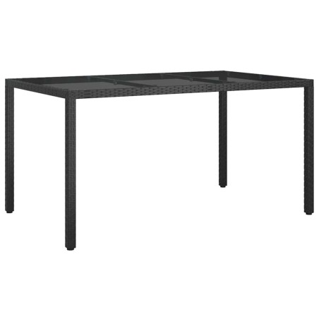 Градинска маса за хранене Черно 150 x 90 x 75 cm Полиратан