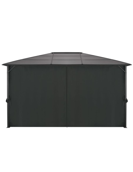 Шатра с пердета, алуминий, 4x3x2,6 м, черна