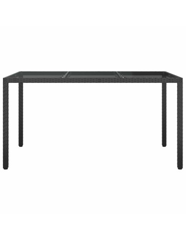 Градинска маса за хранене Черно 150 x 90 x 75 cm Полиратан