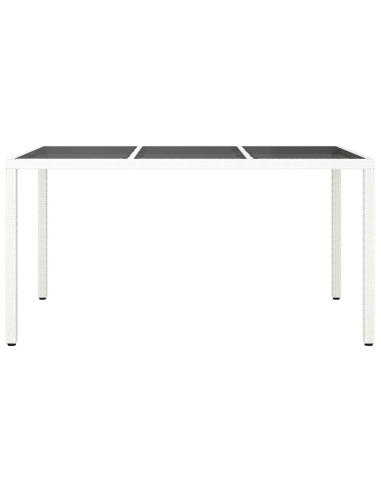 Градинска маса за хранене Бяло 150 x 90 x 75 cm Полиратан