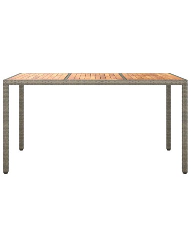 Градинска маса за хранене Сив 150 x 90 x 75 cm Полиратан