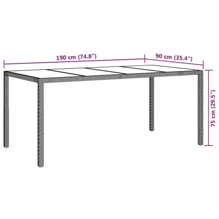 Градинска маса за хранене Бежово 190 x 90 x 75 cm Полиратан