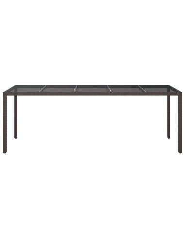 Градинска маса за хранене Кафяво 250 x 100 x 75 см Полиратан
