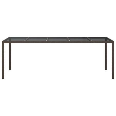 Градинска маса за хранене Кафяво 250 x 100 x 75 см Полиратан