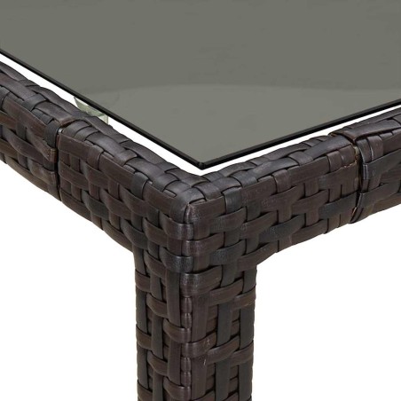 Градинска маса за хранене Кафяво 250 x 100 x 75 см Полиратан