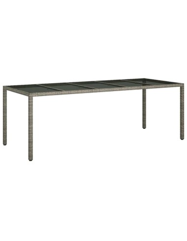 Градинска маса за хранене Сив 250 x 100 x 75 см Полиратан