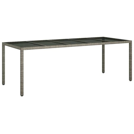 Градинска маса за хранене Сив 250 x 100 x 75 см Полиратан