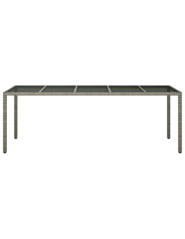 Градинска маса за хранене Сив 250 x 100 x 75 см Полиратан