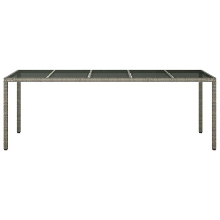 Градинска маса за хранене Сив 250 x 100 x 75 см Полиратан