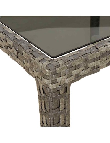 Градинска маса за хранене Сив 250 x 100 x 75 см Полиратан