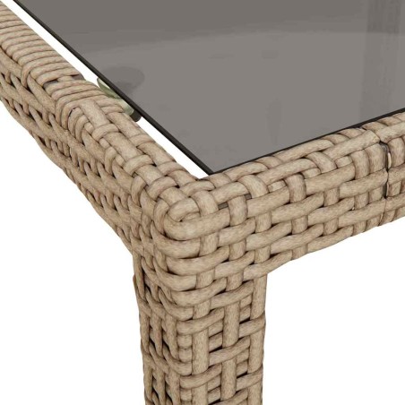 Градинска маса за хранене Бежово 250 x 100 x 75 см Полиратан