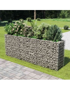 Габион повдигната леха, поцинкована стомана, 270x50x100 cм