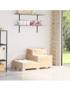 3-степенна повдигната леха 120x80 см масивна борова дървесина