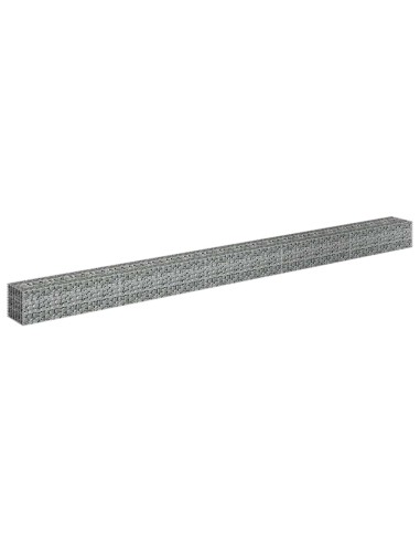 Габион повдигната леха, поцинкована стомана, 450x30x30 cм