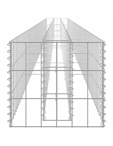 Габион повдигната леха, поцинкована стомана, 450x30x30 cм