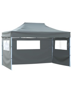 Сгъваема шатра с 3 стени, 3x4,5 м, антрацит
