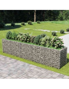 Габион повдигната леха, поцинкована стомана, 450x90x100 cм