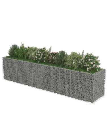 Габион повдигната леха, поцинкована стомана, 450x90x100 cм