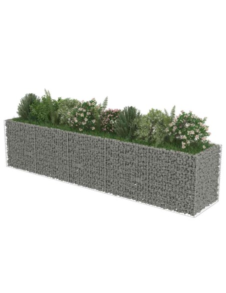 Габион повдигната леха, поцинкована стомана, 450x90x100 cм