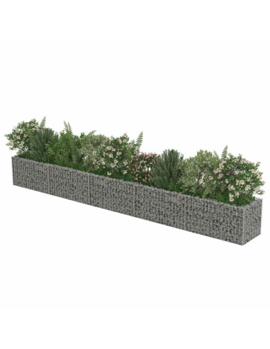 Габион повдигната леха, поцинкована стомана, 450x50x50 cм