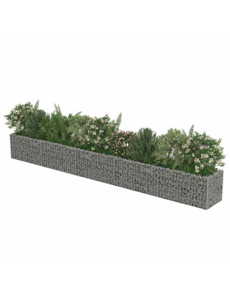 Габион повдигната леха, поцинкована стомана, 450x50x50 cм