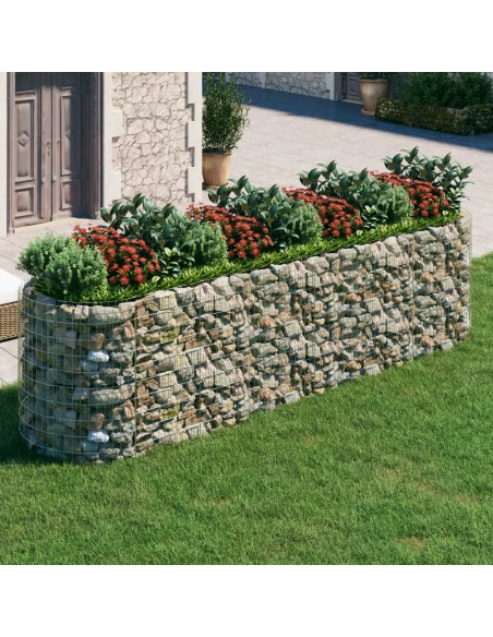 Габион повдигната леха, поцинковано желязо, 400x100x100 cм