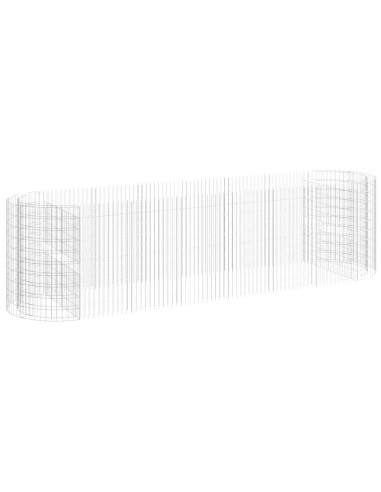 Габион повдигната леха, поцинковано желязо, 400x100x100 cм