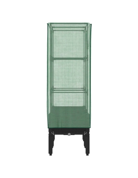 Повдигнато легло с оранжерия калъф, ратанов вид, 80x40x140 см
