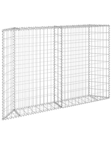Габион повдигната леха трапец поцинкована стомана 150x20x100 см