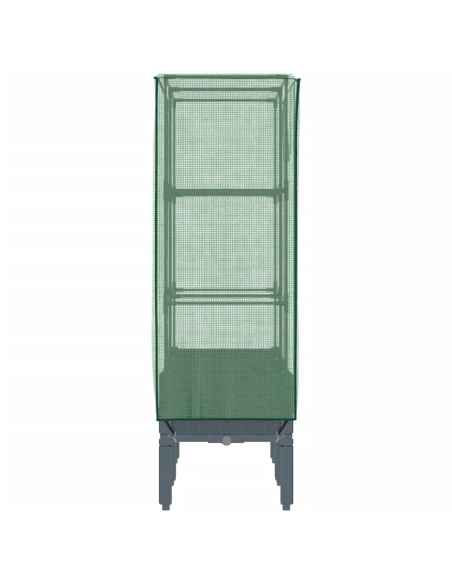 Повдигнато легло с оранжерия калъф, ратанов вид, 80x40x140 см