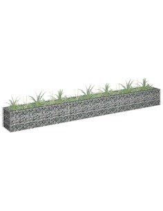 Габион повдигната леха, поцинкована стомана, 270x30x30 cм