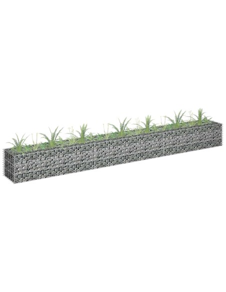 Габион повдигната леха, поцинкована стомана, 270x30x30 cм