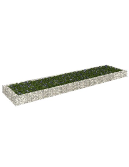 Габион повдигната леха, поцинкована стомана, 400x100x20 cм