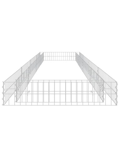 Габион повдигната леха, поцинкована стомана, 400x100x20 cм