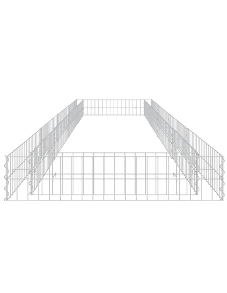 Габион повдигната леха, поцинкована стомана, 400x100x20 cм