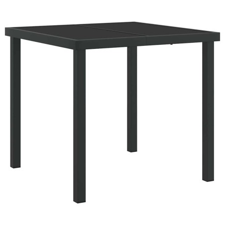 Градинска маса Черно 80 x 80 x 73 см Масивна тикова дървесина