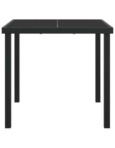 Градинска маса Черно 80 x 80 x 73 см Масивна тикова дървесина