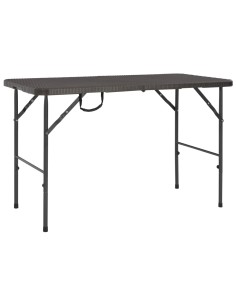 Сгъваема градинска маса кафява 120x60x74 см HDPE имитация ратан