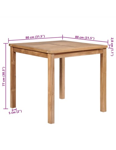 Градинска маса 80x80x77 см тиково дърво масив